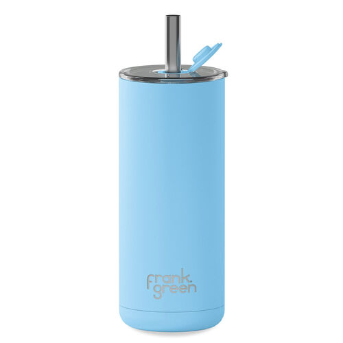 frank green 24oz Big Chill Iced Coffee Cup With Straw Sky Blue
